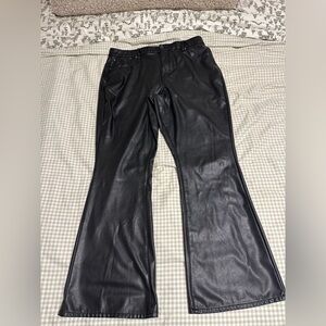 American Eagle Outfitters Sleek Black Leather Flare Pants